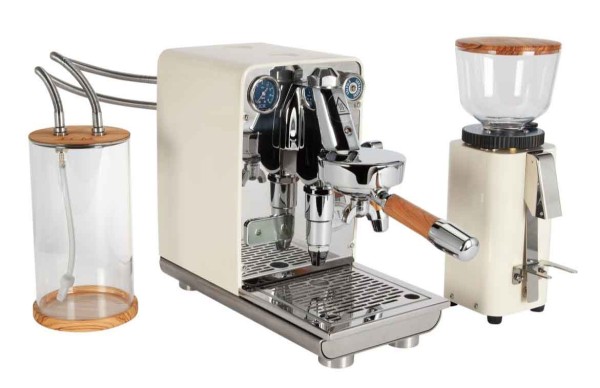 ECM Komplettset Sonderedition Creme Espressomaschine Puristika, C-Manuale 54, Abschlagbox und Tamper